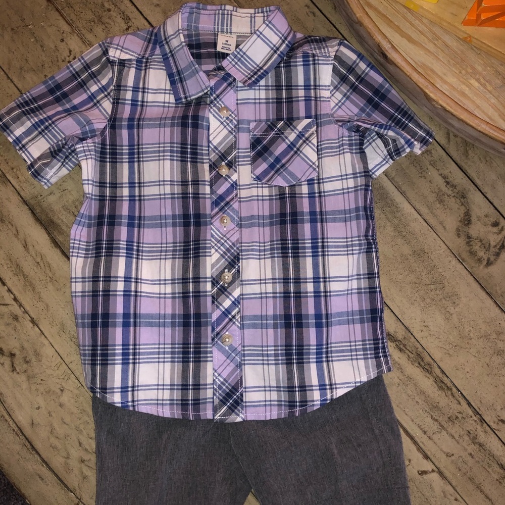 OLD NAVY BOYS FLANNEL TOP WITH SHORTS